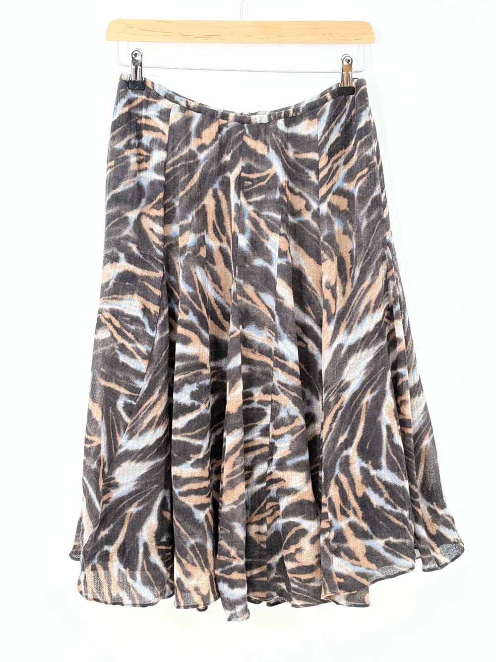 Anne Klein Flared Skirt in Black and Tan